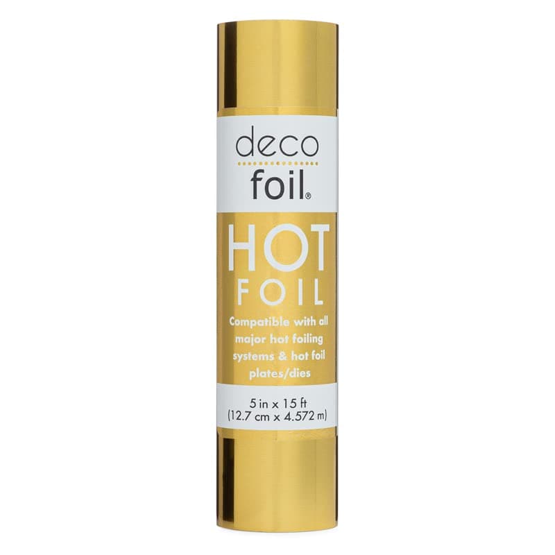 Deco FoilHot Foils 5 in x 15 ft Roll - Gold - Use with Hot Foil Systems, Plates and Dies