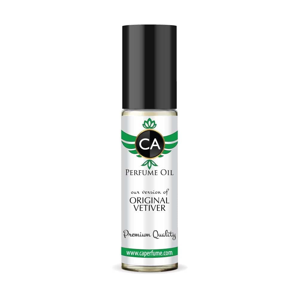 CA PerfumeImpression of Original Vetiver For Men Replica Fragrance Body Oil Dupes Alcohol-Free Essential Aromatherapy Sample Travel Size Concentrated Long Lasting Attar Roll-On 0.3 Fl Oz/10ml