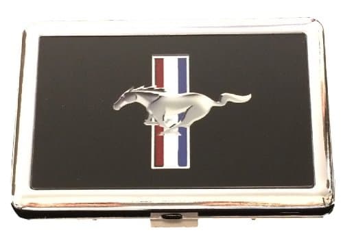 Car Badge Emblems Automotive Logo RFID Wallet, Business Card Holder (Mustang Emblem)