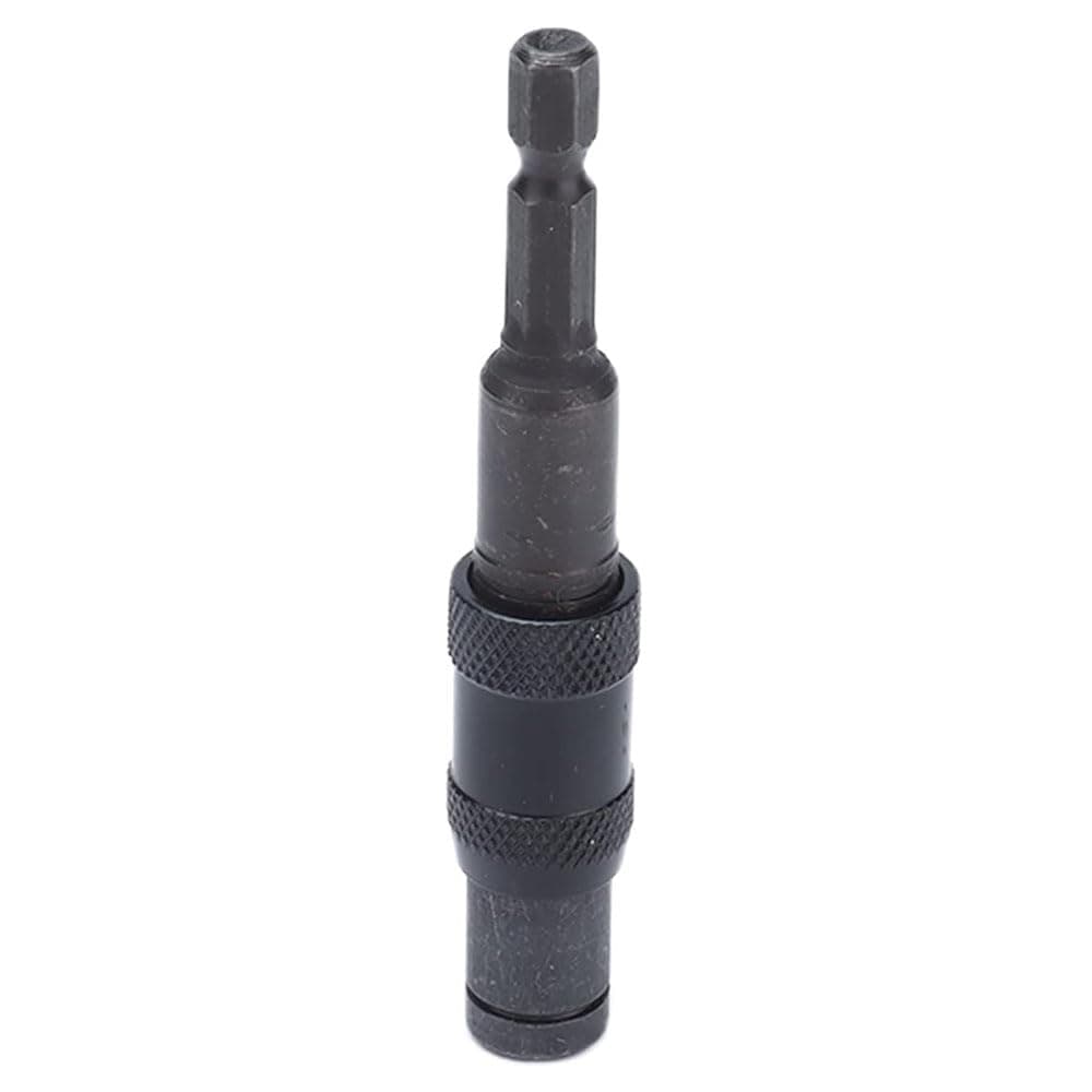 JZS Impact Tough Quick Release Bit Holder, Carbon Steel Self Locking Screwdriver Extension Rod 6.35mm Hex Shank 90mmLength, Pneumatic Socket Post,Black