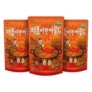 Tom's Farm Korean Seasoned Almonds Spicy Tteokbokki (Topokki) Flavor (210g) x 3 Packs