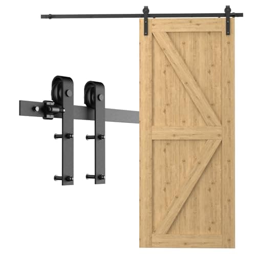 CCJH Barn Door Hardware Kit 4FT Sliding Track Heavy Duty for Single Max 24'' Wide Door Panel