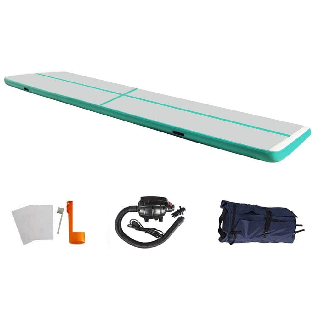 10ft/13ft/16ft/20ft Air Mat Tumble Track Inflatable Gymnastics Tumbling Track Mat with Electric Air Pump for Cheerleading/Practice/Beach/Park/Home use