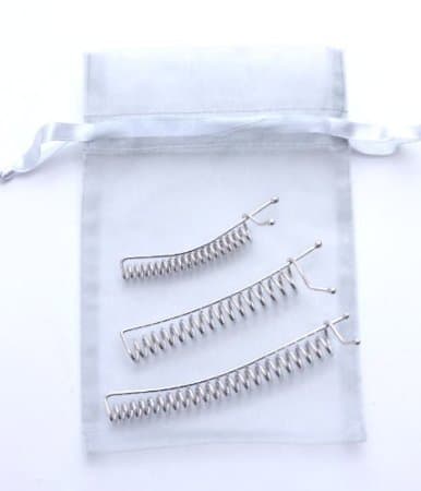 SpyralClips - Set of 3 Silver Finish -Small, Med & Lrge. For securing hair up or back. Made in China.