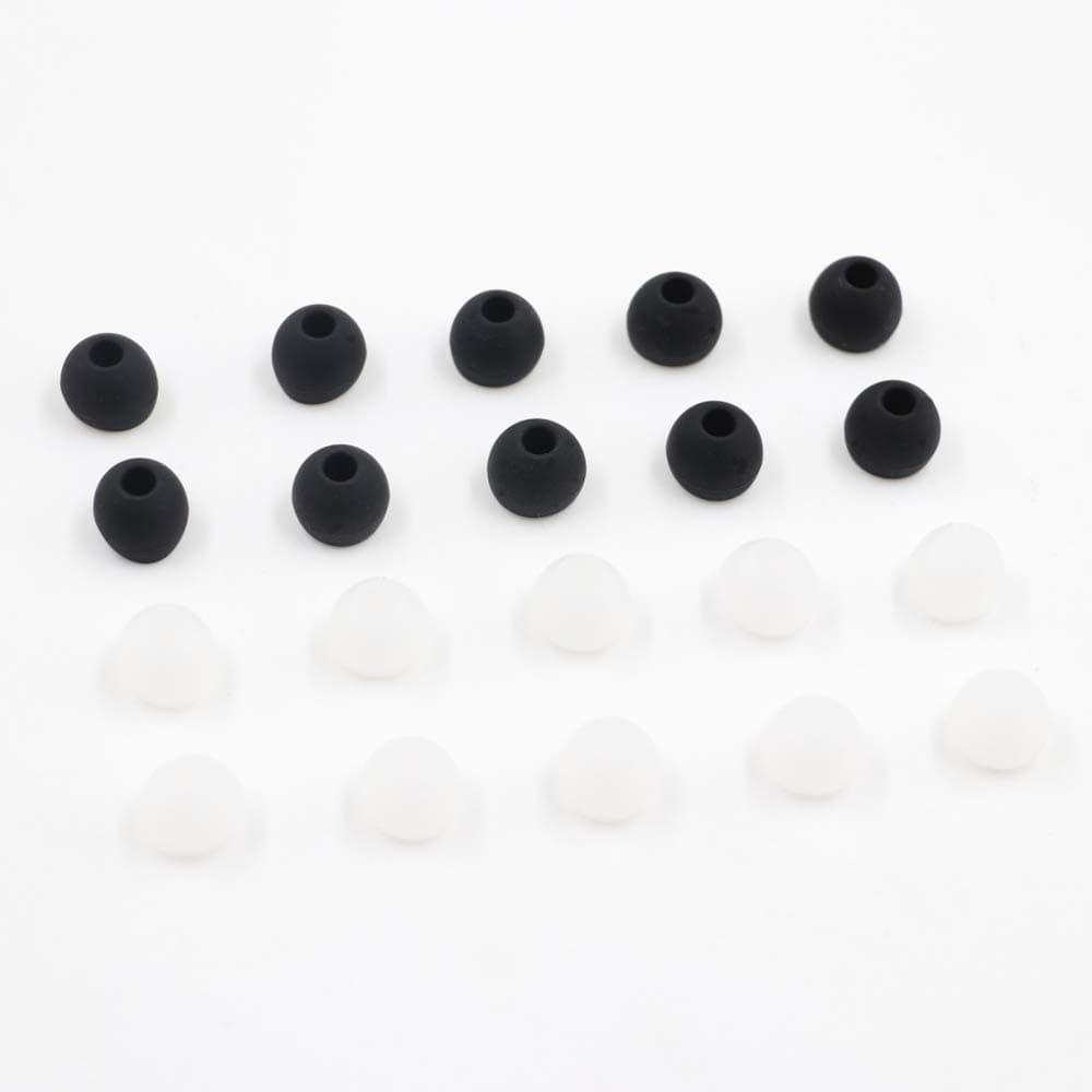 Headphone Earpads Medium Silicone Replacement Ear Buds 5 Pairs Black 5 Pairs White