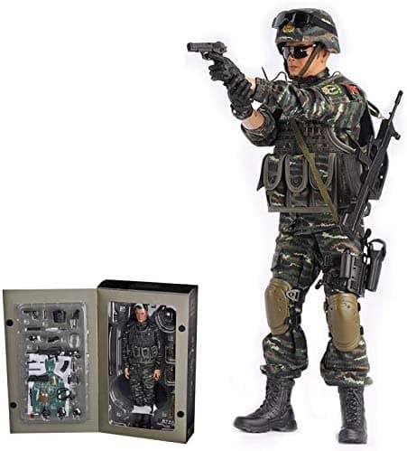 HMANE 1/6 Soldier Action Figure Model, Realistic Army Military Police Soldier Model Set with Accessories Collection Toys