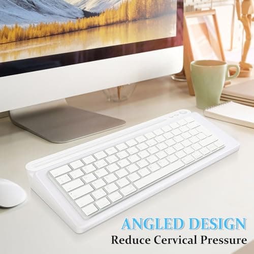 DOLLAR BOSS Glass Desk Whiteboard Small Dry Erase Board Desktop White Board with Storage Drawer Computer Keyboard Stand Desk Organizer Office Accessories School Supplies with 4 Markers 1 Eraser, White