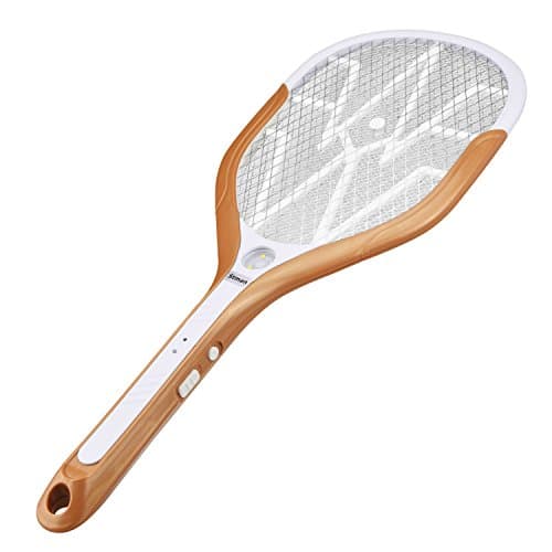 STMAN Electric Bug Zapper Racket Mosquito Fly Swatter Insect Killer Rechargeable-Safty Buttons and USB Charging-3 LED Lights