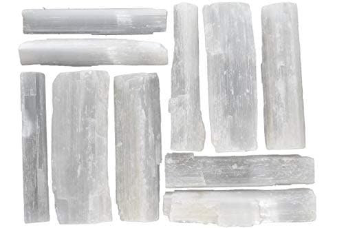 Digging Dolls: 1 lb of Natural White Selenite Sticklet Wands - 5 Inch avg. - Perfect for Crystal Healing, Cleansing, Reiki and Much More!
