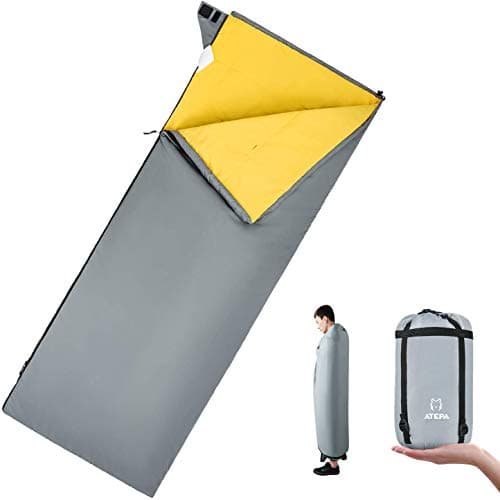 ATEPA Lightweight 3-Season Warm Weather 41 Degrees F Comfort Adults Sleeping Bag with Compression Sack for Hiking Camping Backpacking, 74 x 29 inches, Gray