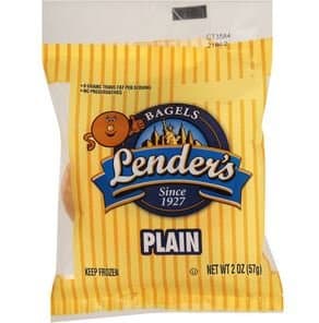 Lender's Individually Wrapped Plain Sliced Bagels, 2 oz, (72 per case)