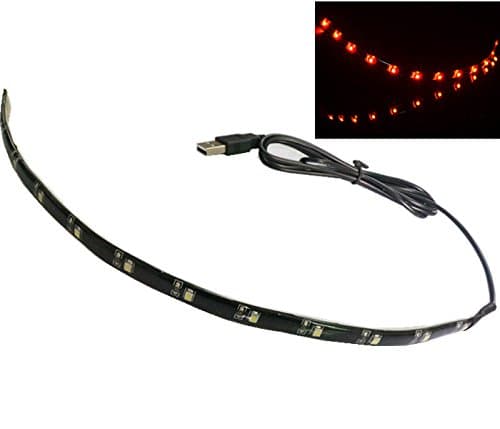 ATTYOU RED Led Strip Waterproof 30cm (1.18 Feet) 12leds 3528 Strip Light with 5v USB Cable for TV/PC/Laptop Background Lighting USB-powered