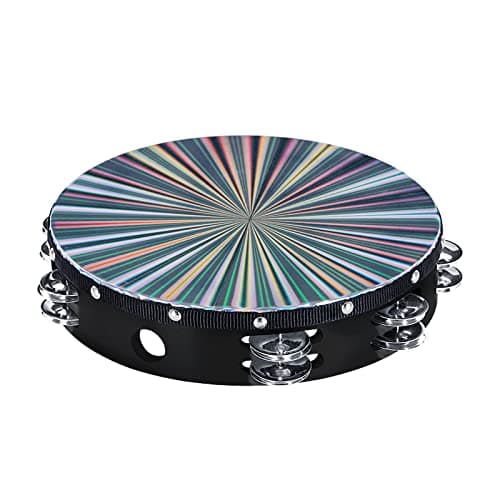 GuangTao kingTambourine 10 inch Reflective Hand Held Drum Double Row wooden tambourines are used for church KTV and adult party dance instruments