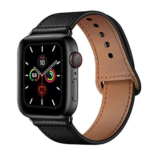 YALOCEA Compatible with Apple Watch Band 38mm 40mm, Genuine Leather Band Replacement Strap Compatible with iWatch Series 6 5 4 3 2 1 SE 40mm 38mm, Chocolate Brown