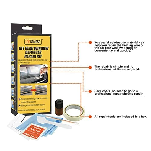 Rear Window Defroster Repair Kit, Conductive Car Heated Rear Window Defroster Repair Kit,Repair Fixes Scratched Broken,Car Rear Windshield Defogger Defroster Repair Fixes Scratched Broken Defroster