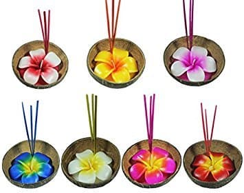 Candles-scented Plumeria Candles in Coconut Shell From Thailand (Pack of 2)