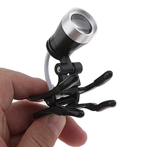 3W Clip Clamp LED Head Light Lamp for Dental Binocular Loupes Glasses Tool