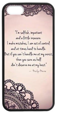 Retro Vintage LACE Marilyn Monroe CLASSIC QUOTE Apple iPhone 5 5s Cute Rubber Case Cover - Best Protective Shell for Apple