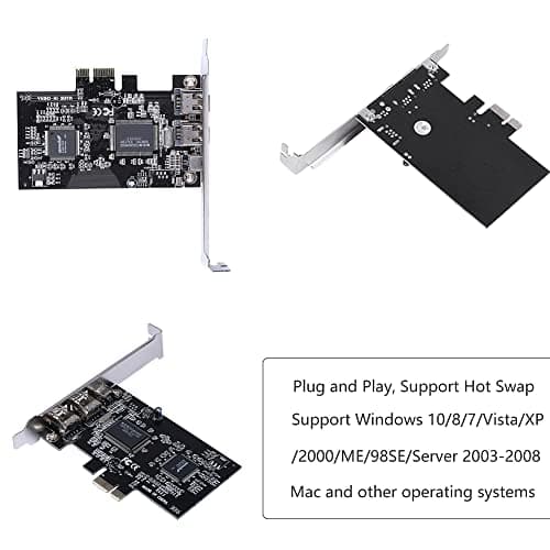 Cuifati PCIe Firewire Card for Windows 10, IEEE 1394 PCI Express Adapter Controller 4 Ports(3 x 6 Pin and 1 x 4 Pin), 1394a PCI-E Firewire 800 Adapter for Windows 7/8/Mac OS with Cable
