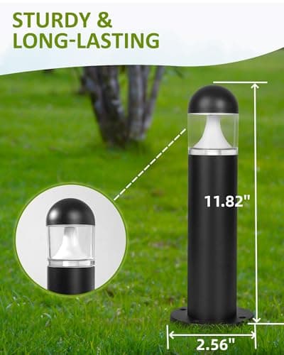 6 Pack Low Voltage Landscape Pathway Lights, 12V LED Bollard Light IP67 Waterproof, Outdoor Driveway Walkway Wired Lights (Included Connector) - Yard Garden Lawn, 2700K Warm White