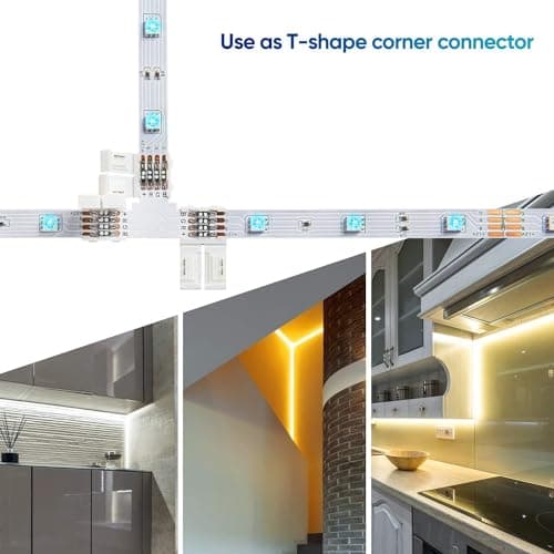 28Packs 20Pcs 4 Pin LED Strip Connectors with 8 Pcs Double Sided Cuttable