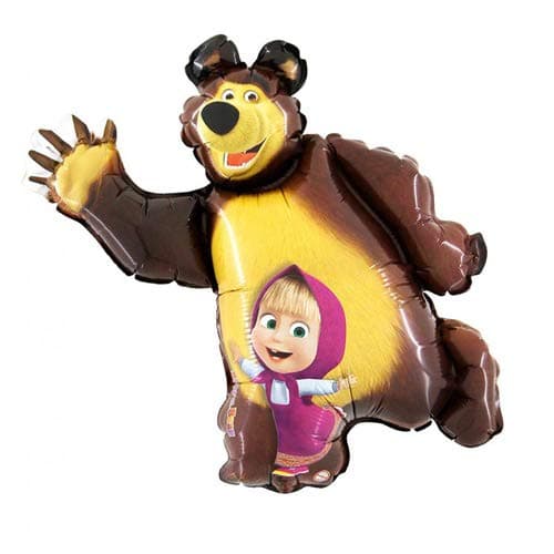 GRABO 1 x Masha & The Bear Foil Balloon Shape 36" x35" / 91cm x 89