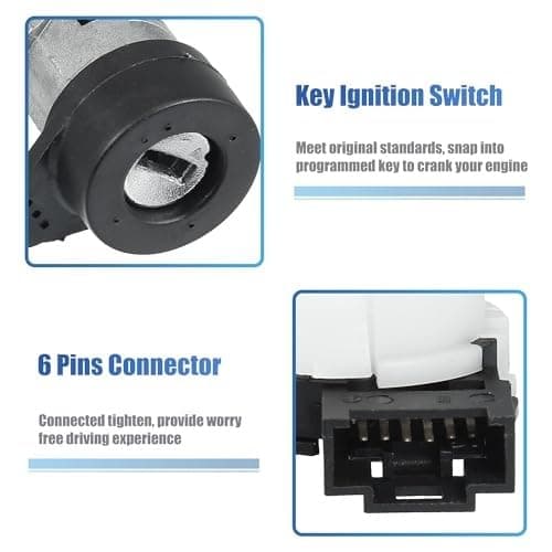 1 Set Ignition Switch Steering Lock Cylinder W/Key 1K0905851B Ignition Starter Switch, for VW, for Jetta, for Golf, for Tiguan, for, A3 TT, for Seat, for Skoda, 1K0905865 Ignition Lock Assemb