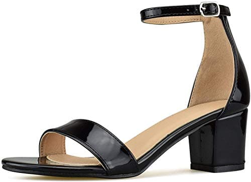 Bella Marie Women's Strappy Open Toe Block Heel Sandal