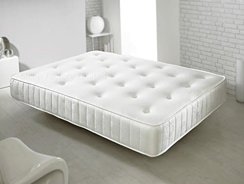 Sleep Factory Kingsize Memory Foam Sprung Mattress Luxurious Deep Hand Tufted (5FT Kingsize) (150cm x 200cm) QT-FV90-PM1V