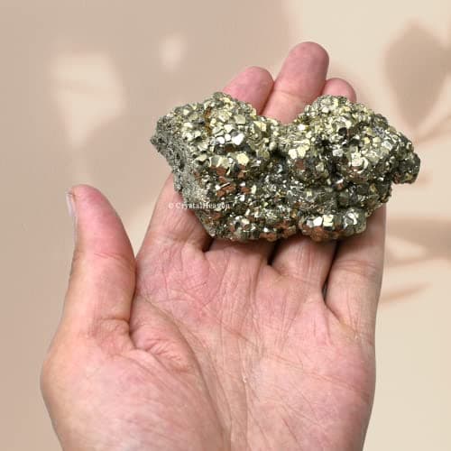 Pyrite Stone Original Cluster Samples - High Energy Natural Iron Pyrite Stone Gold Rock Reiki Crystal Used for Increased Willpower and Manifestation (180-250 Gram Pyrite Stone)