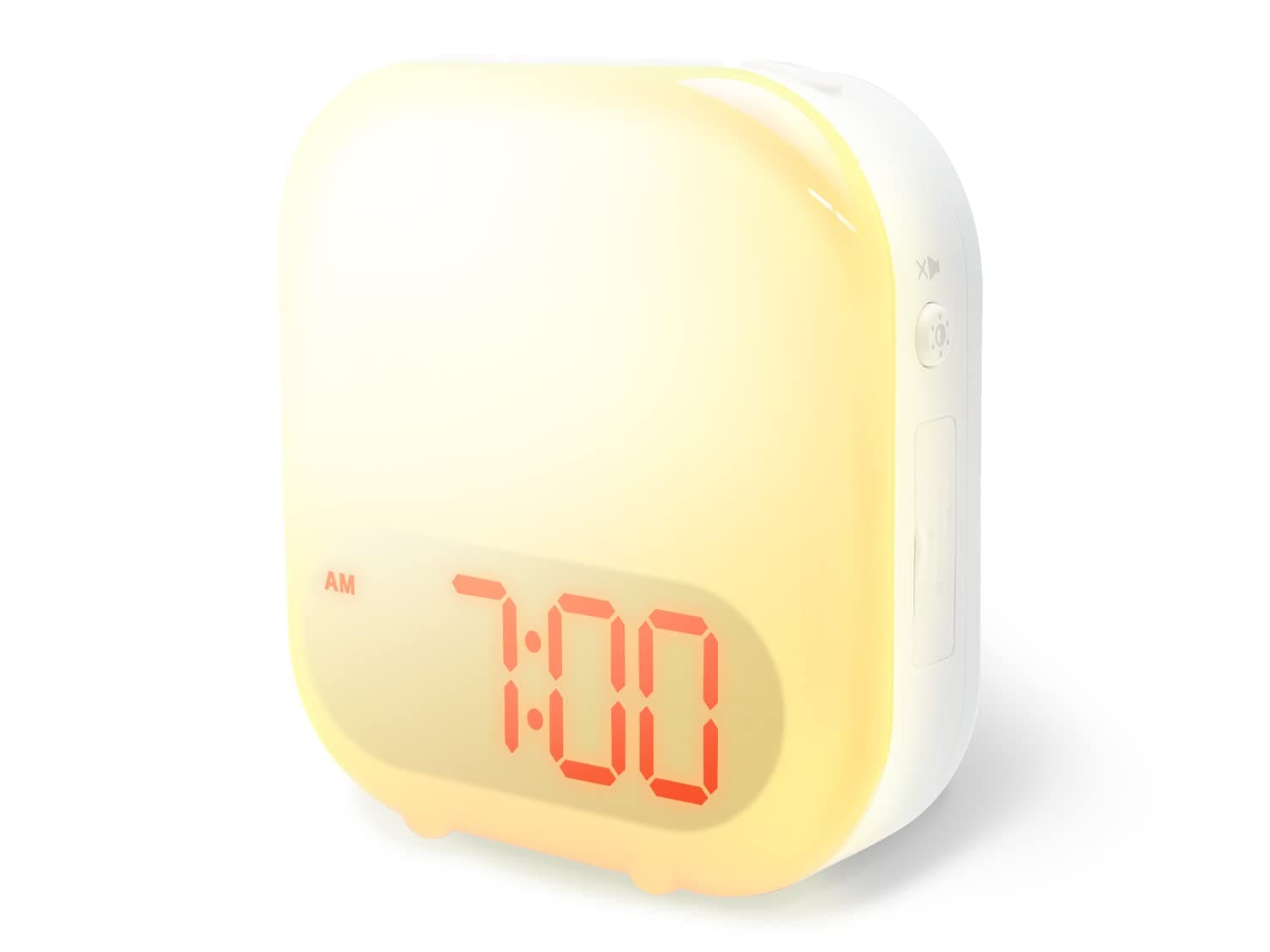 GDT Global Dream TechnologyHIKARIDE Light Vibration Alarm Clock Light Vibration Loud Sound Bird Song Wave Sound Alarm Smartphone Charging Light Alarm Digital Hikaride White