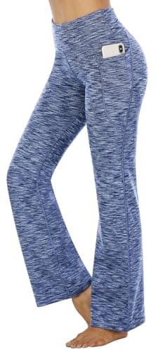 Heathyoga 30"/32" Yoga Pants Women with Pockets Wide Leg Yoga Pants for Woman Flare Leggings Bootcut Work Dress Pants Women