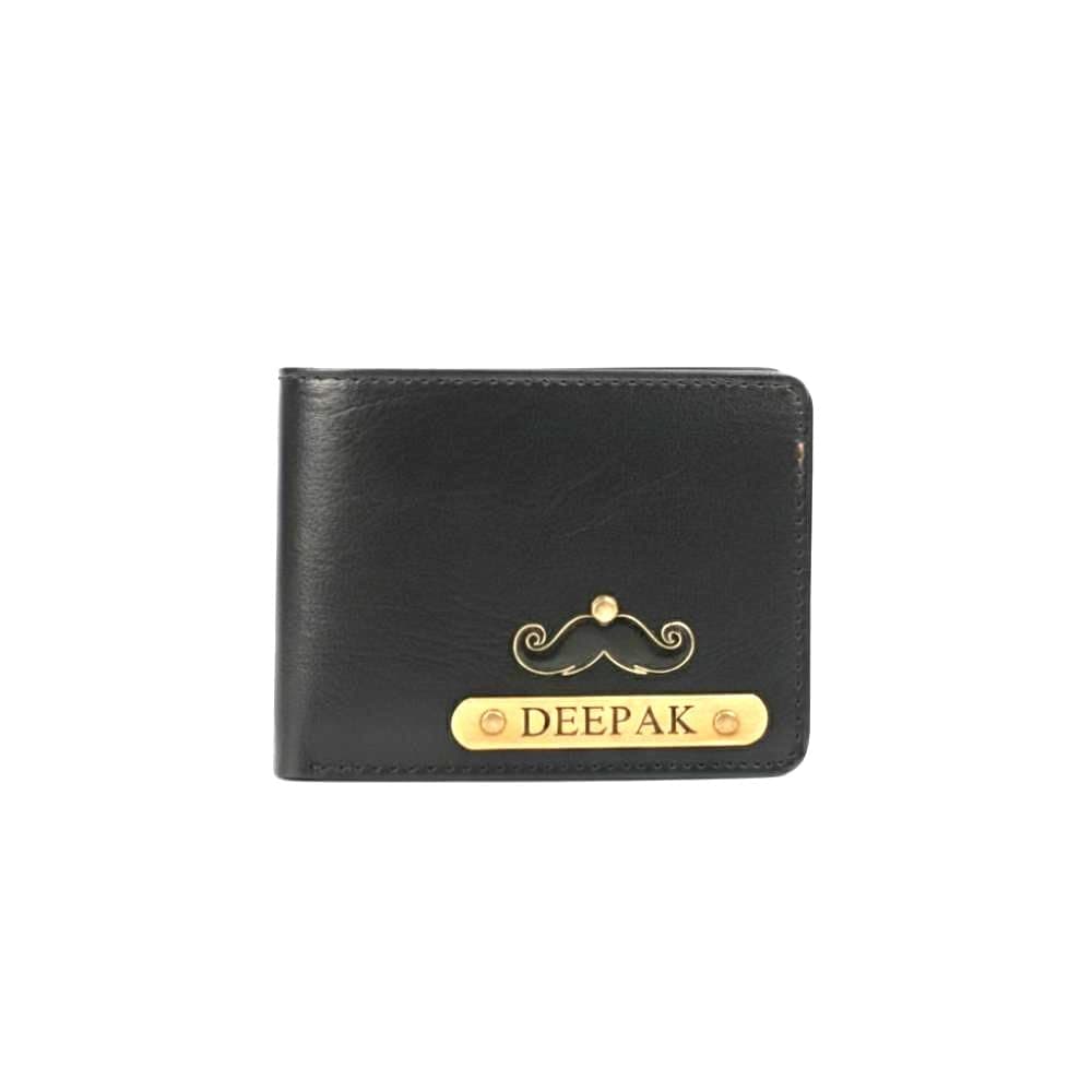 Men's Artificial Leather Personalized Wallet Gift for Men/Gift for Love/Gift for Husband (Black)