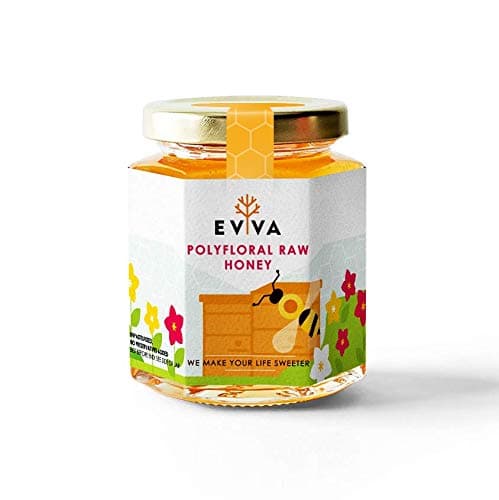 EVVA Honey - Pure Honey in a Glass Jar - Natural Honey - Moldova Wild Honey (Polyfloral Honey, 17 Ounce)