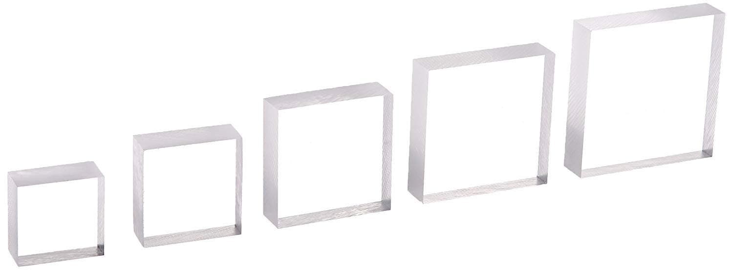 DIY4U Acrylic Clear Stamping Block Set of 5 / 5mm Thickness