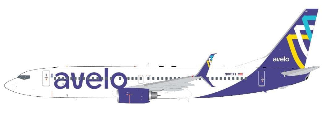 G2VXP1097 Avelo Airlines Boeing 737-800 N801XT; Scale 1:200