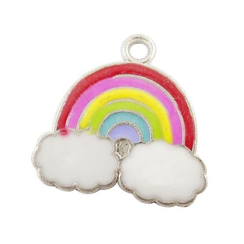Multicolour Enamel & Alloy Rainbow Charms 20mm Pack Of 5