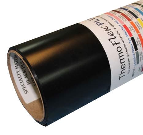 ThermoFlex Plus 12" Roll, Iron on Heat Transfer Vinyl, HTV (Black, 30 Feet)