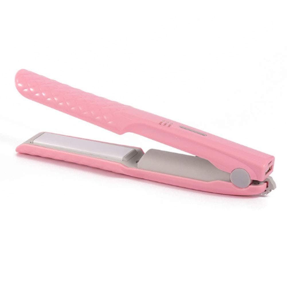 Sumeber Straightener Mini Travel Rechargeable 2way Straight & Curl Dual Use Portable USB Rechargeable Cordless Portable Curling Iron Overseas Compatible Mini Small Lightweight Battery Powered (BY-210)