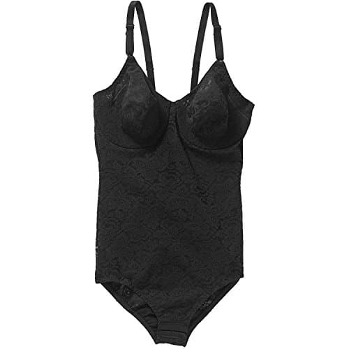 Flexees by Maidenform Firm Control allover Lace Bodysuit, Style 3008 (38DD, Black)