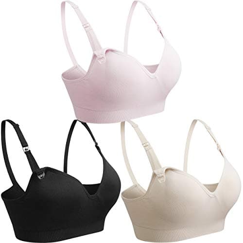 COOSHCO 3PACK Women's Seamless Nursing Maternity Bra Push Up Comfort Sleeping Breastfeeding Bra