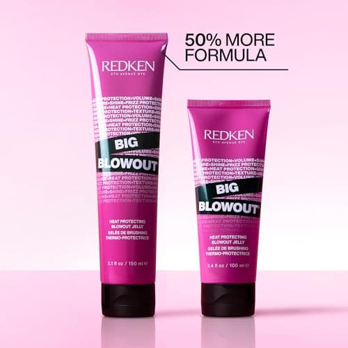 Redken Big Blowout Heat Protectant Gel - Provides All-Over Volume & Movement, Hair Shine & Frizz Control, Blowdry Gel For All Hair Types
