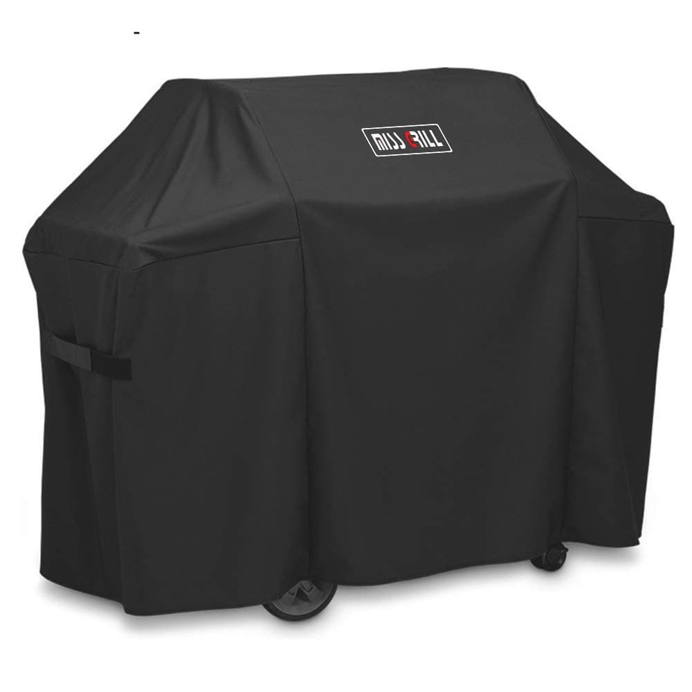 MissGrill 7130 Grill Cover Fits Weber Genesis II 3 Burner Grill and Genesis 300 Series Grills (Compared to 7130),58 x 44.5-Inch Heavy Duty Waterproof & Weather Resistant Outdoor Barbeque Grill Cover