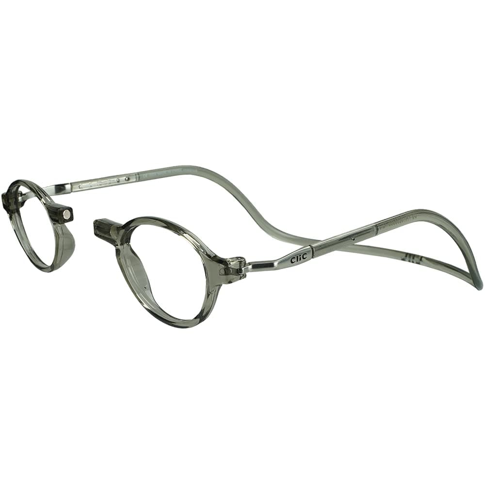 Clic Magnetic Reading Glasses for Men or Women, Computer Readers, Classic (S-M, Smoke, 3.00 Magnification)