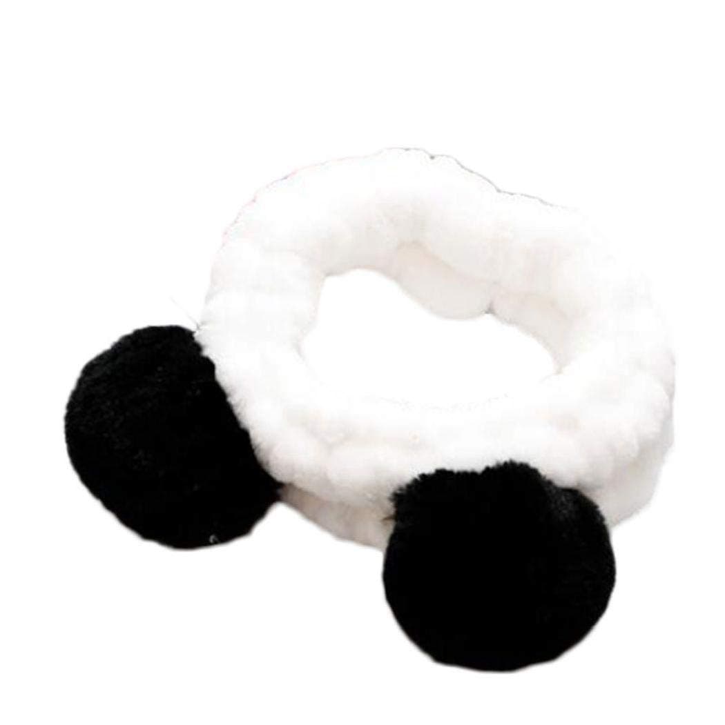 Elastic Cute Panda Ear Soft Headband for Women Makeup Shower Washing Face Spa Mask Head Wraps