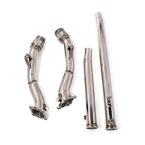 Exhaust Turbo Downpipes 3 in. Fits K03 K04 RS6 for Audi S4 B5 A6 Allroad C5 2.7L Bi-Turbo 6-Speed Manual