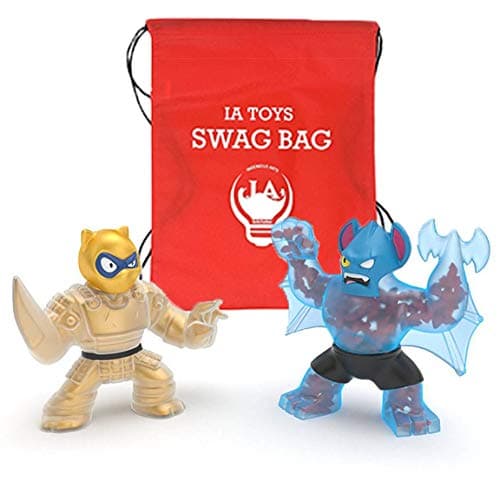 IP Heroes of Goo JIT Zu (2 Pack) Golden Pantaro VS Battaxe Action Figure Set Bonus: (Swag Bag Stuffed with Extra Toys) for Boys Girls Playtime and Family Fun!