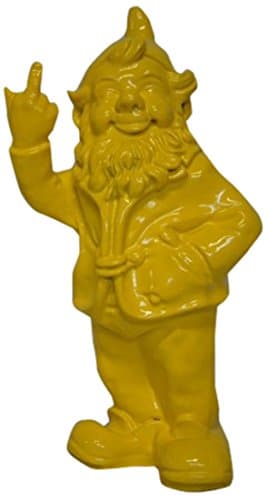 STOOBZ PP 005GE 15 x 12 x 32 cm Cheeky Garden Gnome Figure for Home and Garden - Yellow