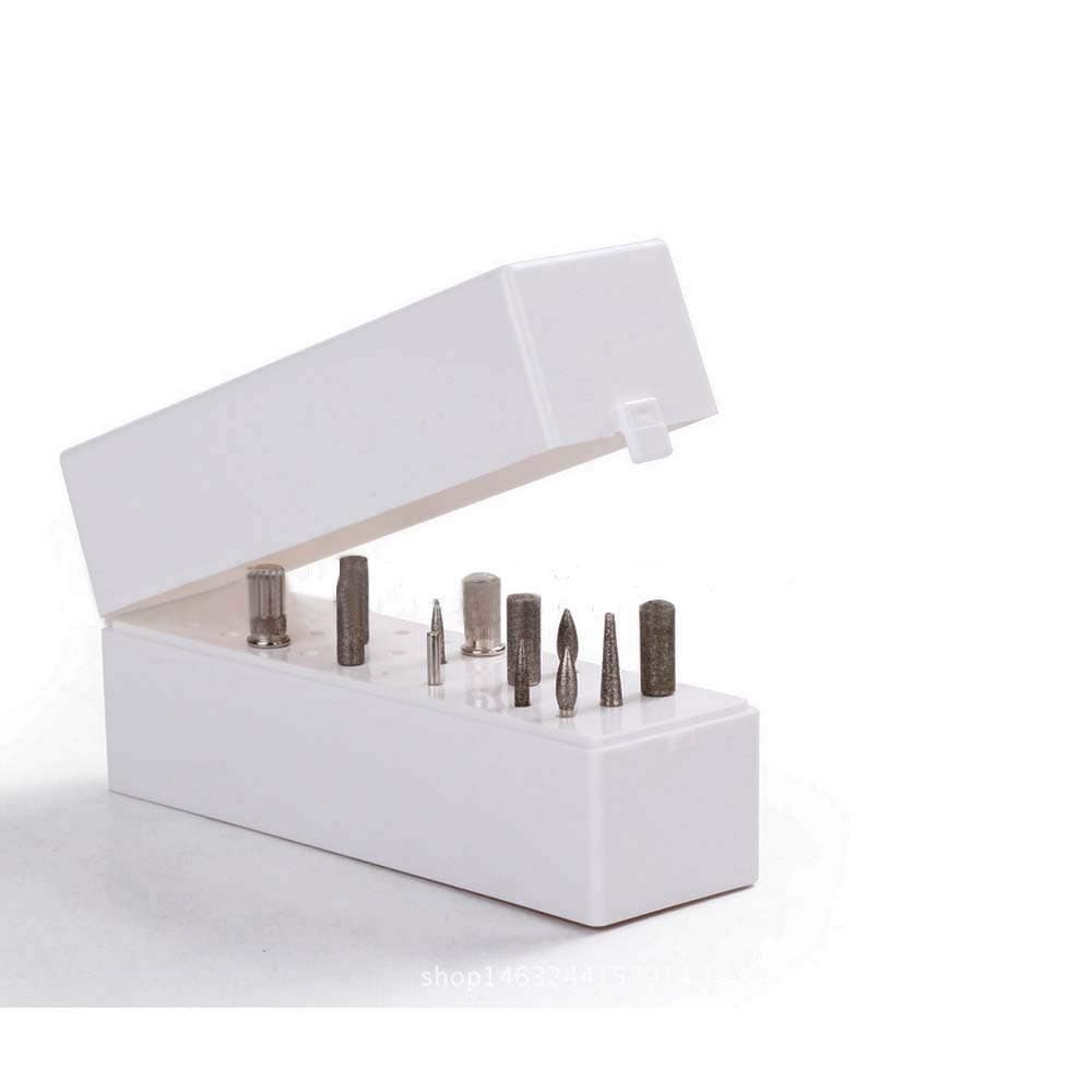 FIGHTART Nail Drill Bits Holder Storage Organizer Container Cover 30 Hole Dust Proof Manicure Pedicure Tools (Not Included Drill Bits)