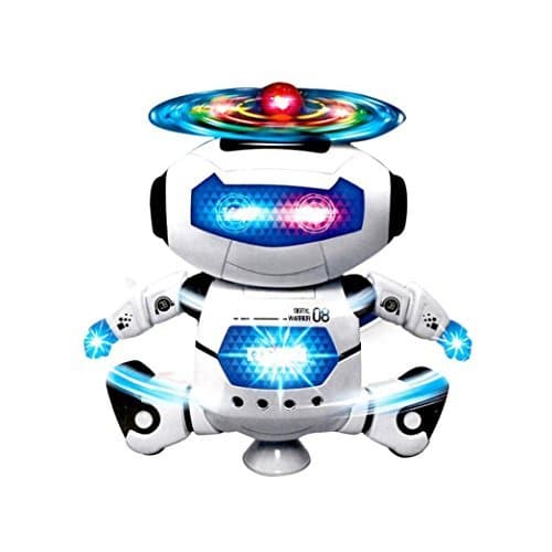 Hohaski Electronic Robot Toys for Boys Girls, Dancing, Walking, Flashing Lights, 360° Body Spinning, Gift for Toddler Age 3 and up Toy